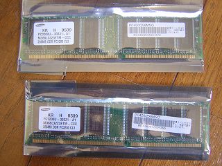 DDR400CL3のメモリ