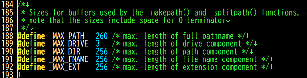 VisualCのMAX_PATHの値