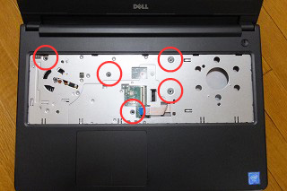 裏蓋を固定している5本のビス